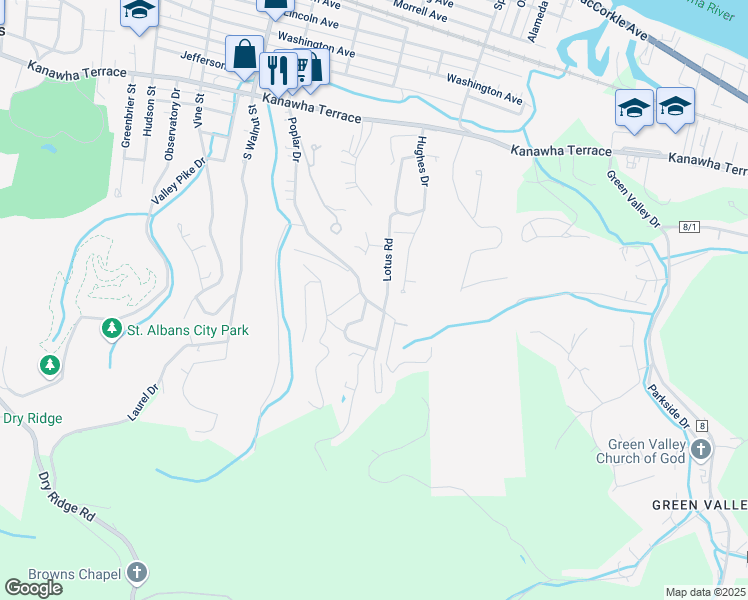 map of restaurants, bars, coffee shops, grocery stores, and more near 955 Zerkle Street in Saint Albans