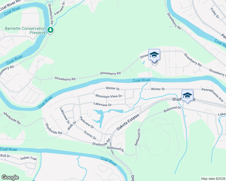 map of restaurants, bars, coffee shops, grocery stores, and more near 2521 Sutherland Drive in Saint Albans