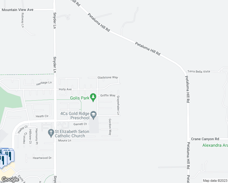 map of restaurants, bars, coffee shops, grocery stores, and more near 4408 Glacier Court in Rohnert Park