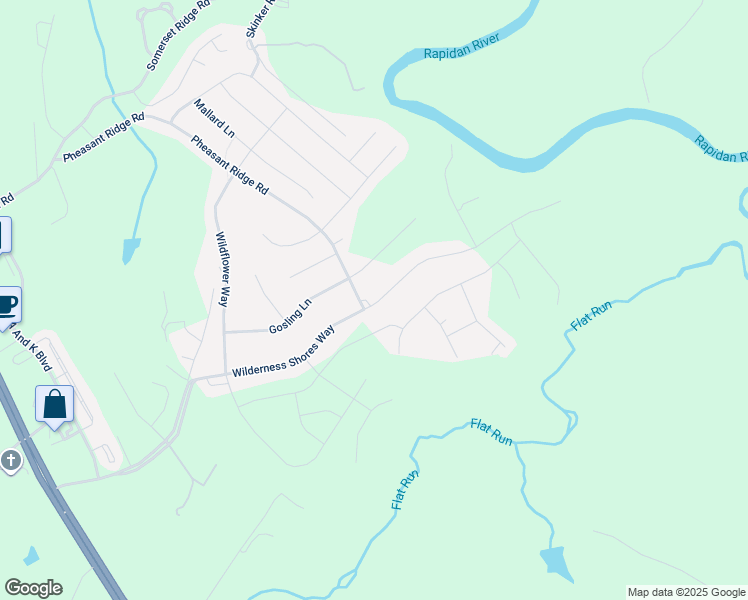 map of restaurants, bars, coffee shops, grocery stores, and more near 35276 Wilderness Shores Way in Locust Grove