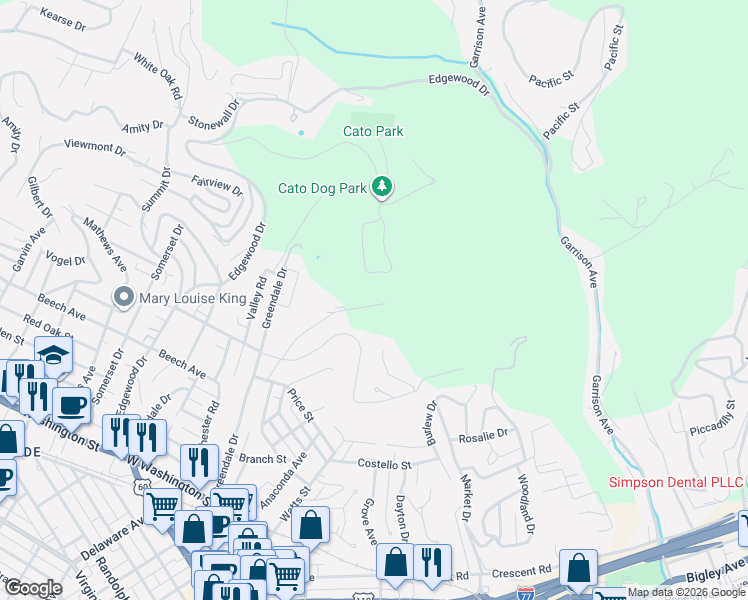 map of restaurants, bars, coffee shops, grocery stores, and more near 1103 Dartmouth Avenue in Charleston