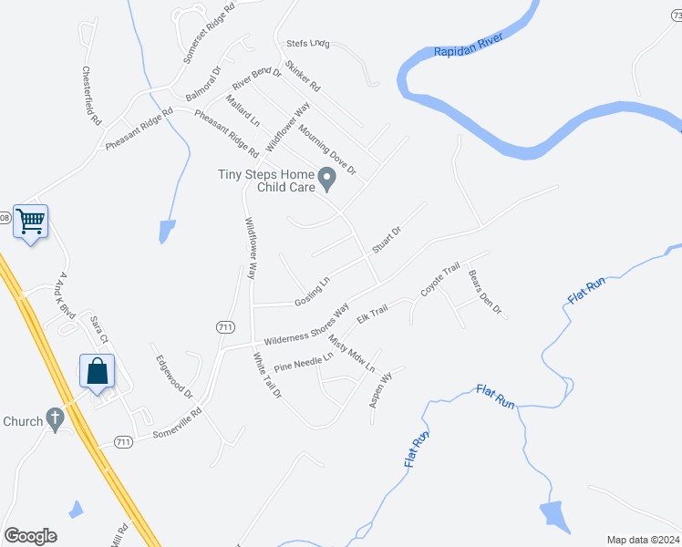 map of restaurants, bars, coffee shops, grocery stores, and more near 35400 Gosling Lane in Locust Grove