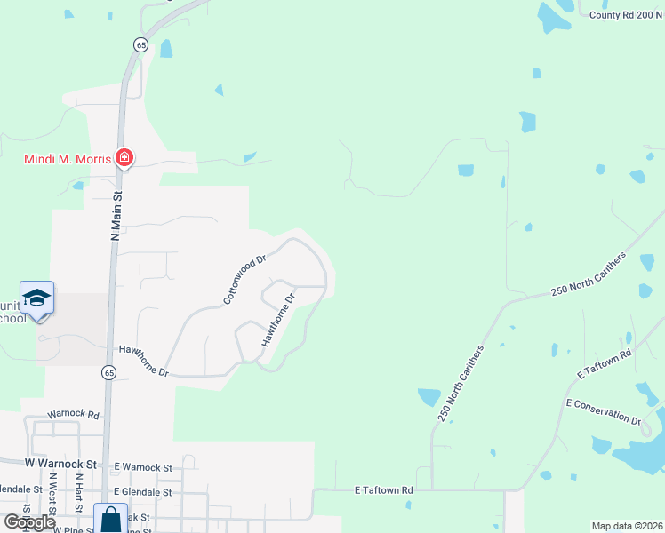 map of restaurants, bars, coffee shops, grocery stores, and more near Cottonwood Drive in Princeton