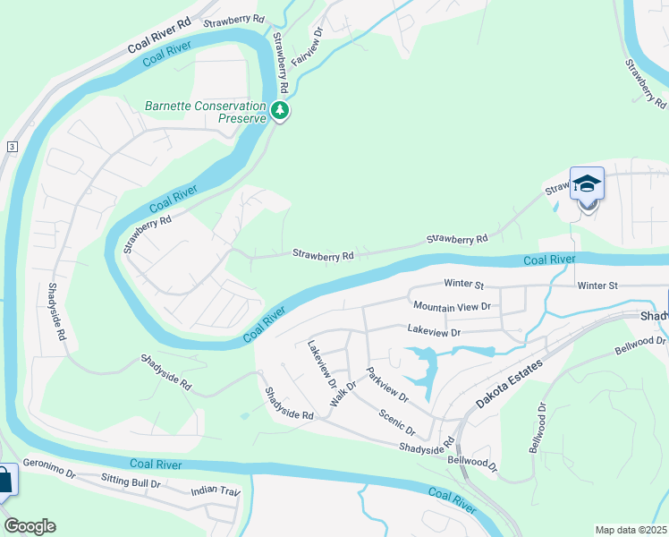 map of restaurants, bars, coffee shops, grocery stores, and more near 927-1375 Strawberry Rd in St Albans