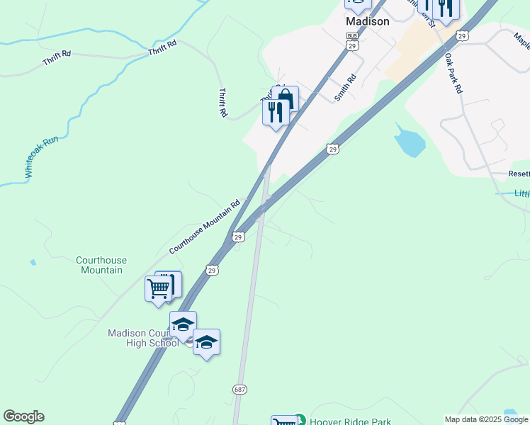 map of restaurants, bars, coffee shops, grocery stores, and more near 56707 South Seminole Trail in Madison