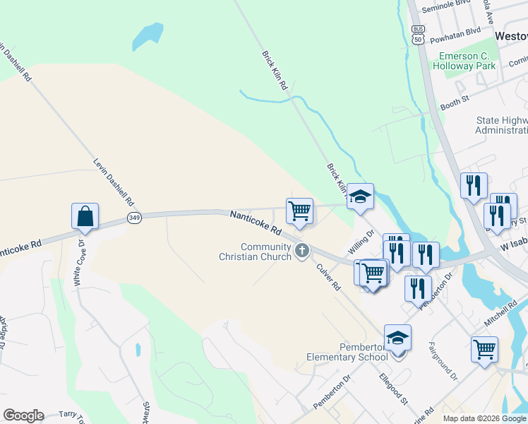 map of restaurants, bars, coffee shops, grocery stores, and more near 28419 Old Quantico Road in Salisbury
