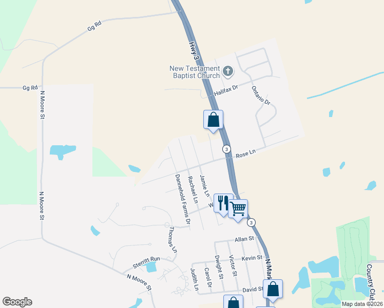 map of restaurants, bars, coffee shops, grocery stores, and more near 1515 Jamie Ln in Waterloo