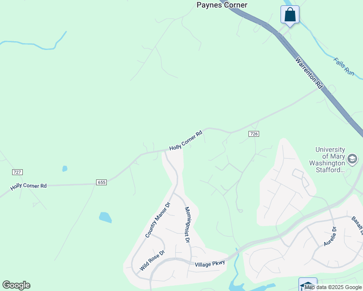 map of restaurants, bars, coffee shops, grocery stores, and more near 197 Holly Corner Road in Fredericksburg
