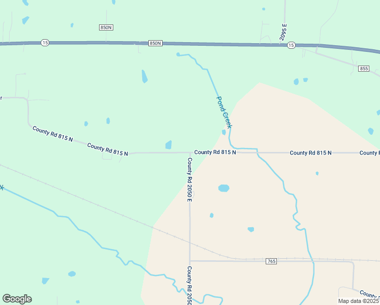 map of restaurants, bars, coffee shops, grocery stores, and more near County Road 2050 East in Wayne County
