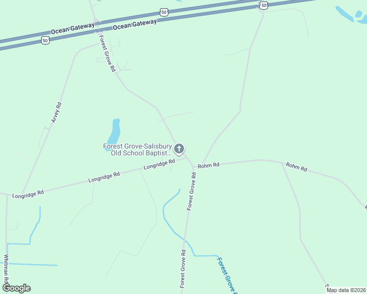 map of restaurants, bars, coffee shops, grocery stores, and more near 6562 Forest Grove Road in Parsonsburg