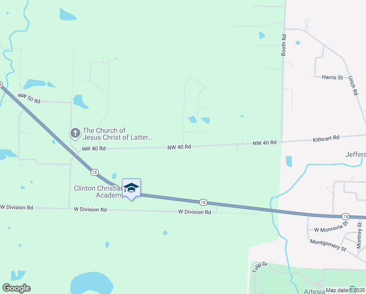 map of restaurants, bars, coffee shops, grocery stores, and more near 271 Northwest 40 Road in Clinton