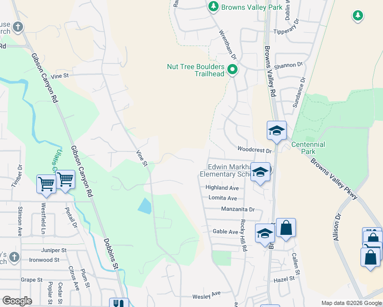 map of restaurants, bars, coffee shops, grocery stores, and more near 246 Alta Mira Drive in Vacaville