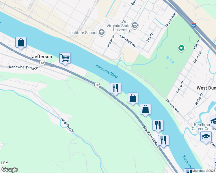 map of restaurants, bars, coffee shops, grocery stores, and more near 12 Willow Court in St. Albans