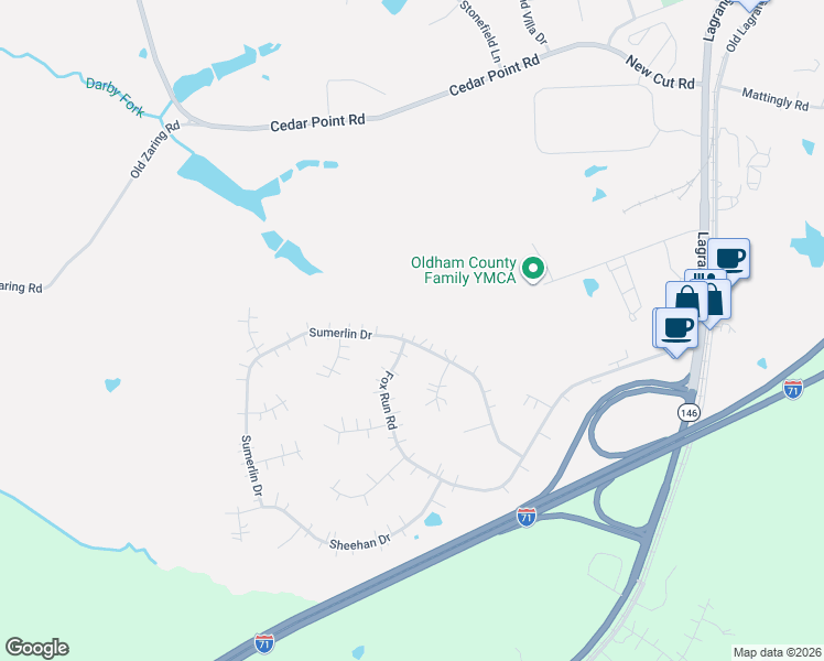 map of restaurants, bars, coffee shops, grocery stores, and more near 3805 Sumerlin Drive in Buckner