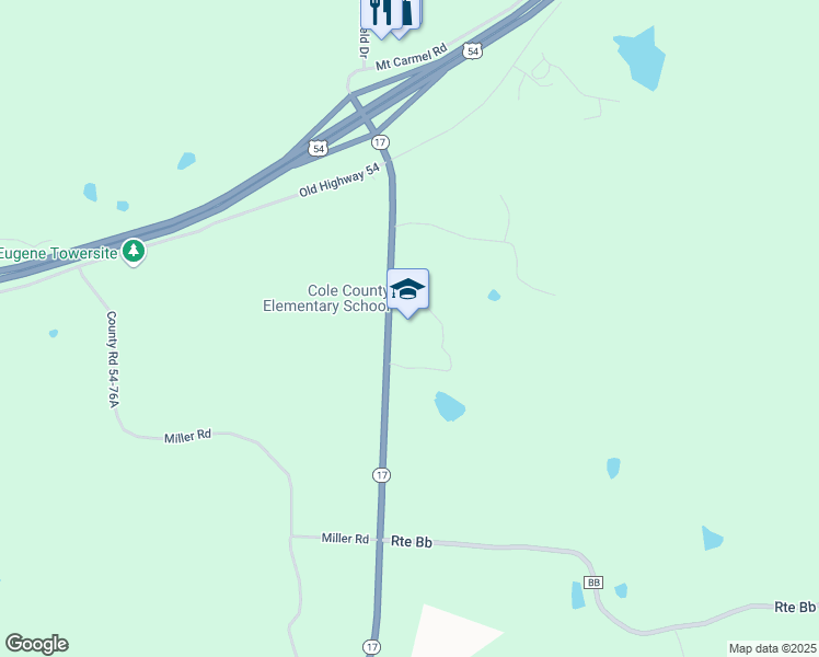 map of restaurants, bars, coffee shops, grocery stores, and more near 14803 Missouri 17 in Eugene