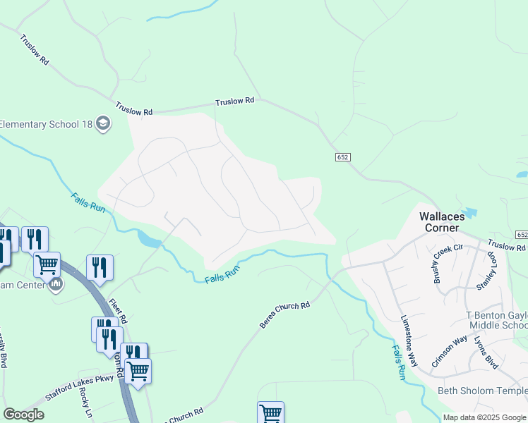 map of restaurants, bars, coffee shops, grocery stores, and more near 9 Norfolk Street in Fredericksburg