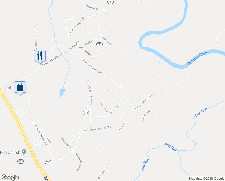 map of restaurants, bars, coffee shops, grocery stores, and more near Quail Meadow Lane in Locust Grove