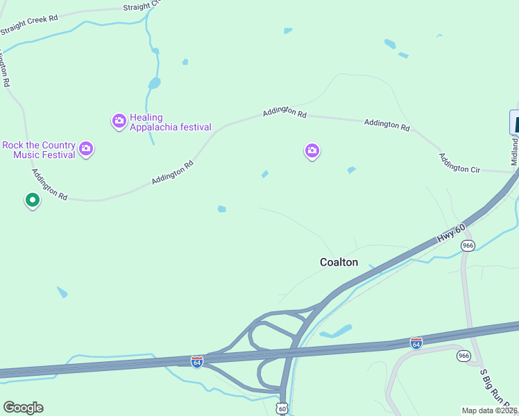 map of restaurants, bars, coffee shops, grocery stores, and more near 14700 Rice Lane in Ashland