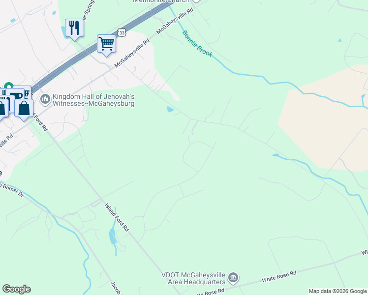 map of restaurants, bars, coffee shops, grocery stores, and more near 469 Dave Berry Road in McGaheysville