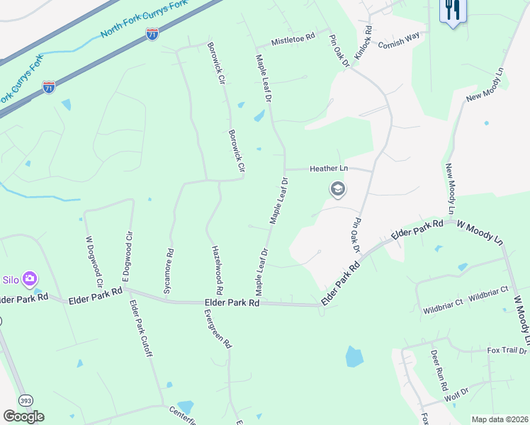 map of restaurants, bars, coffee shops, grocery stores, and more near 3310 Maple Leaf Drive in La Grange