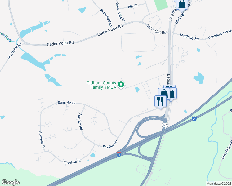 map of restaurants, bars, coffee shops, grocery stores, and more near in Buckner