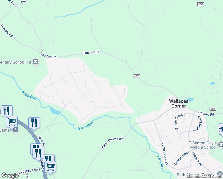 map of restaurants, bars, coffee shops, grocery stores, and more near 23 Evanshire Drive in Fredericksburg