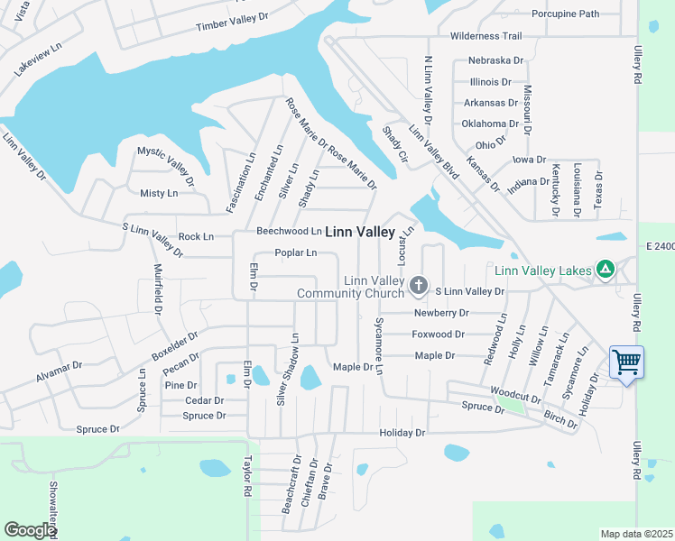 map of restaurants, bars, coffee shops, grocery stores, and more near 3069 Rose Marie Drive in Linn Valley