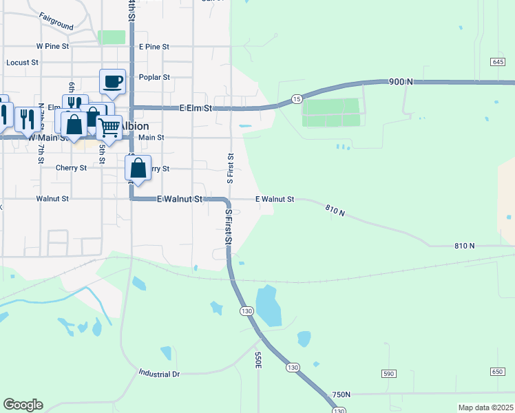 map of restaurants, bars, coffee shops, grocery stores, and more near 473 East Walnut Street in Albion