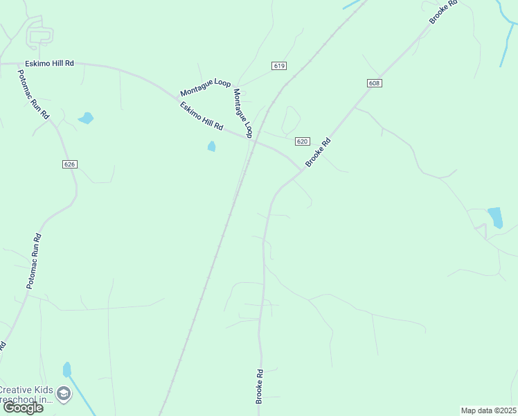 map of restaurants, bars, coffee shops, grocery stores, and more near 1393 Brooke Road in Fredericksburg