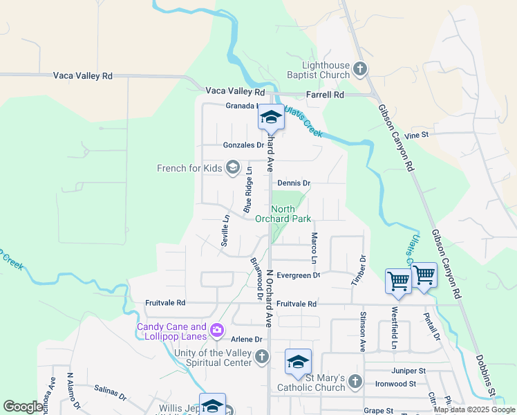 map of restaurants, bars, coffee shops, grocery stores, and more near 512 Corte Alta in Vacaville