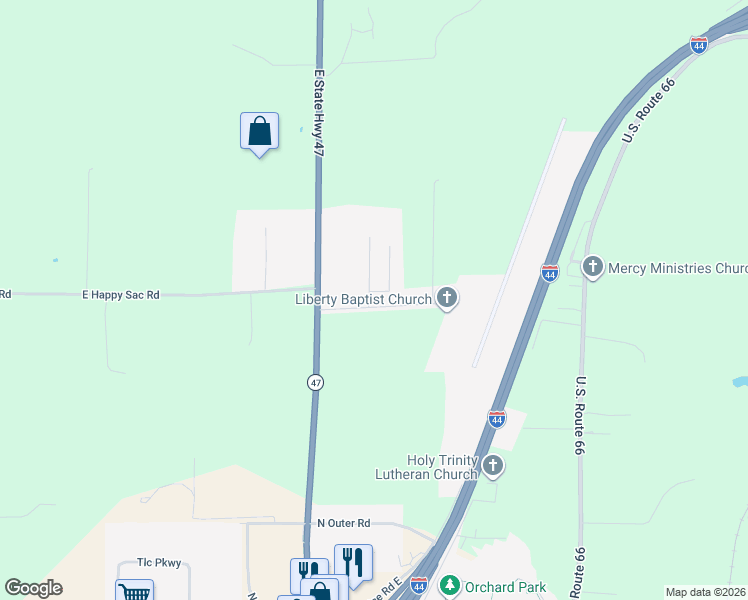 map of restaurants, bars, coffee shops, grocery stores, and more near 214 Airport Road in Saint Clair