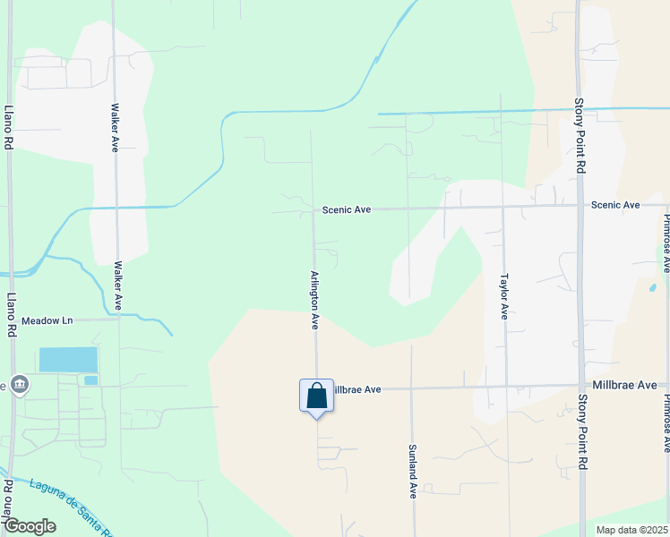 map of restaurants, bars, coffee shops, grocery stores, and more near 4442 Arlington Avenue in Santa Rosa