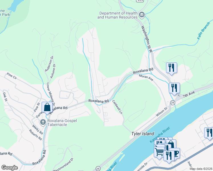 map of restaurants, bars, coffee shops, grocery stores, and more near 120 Short Road in Dunbar