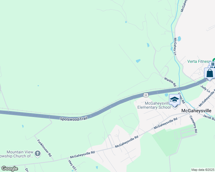 map of restaurants, bars, coffee shops, grocery stores, and more near in McGaheysville