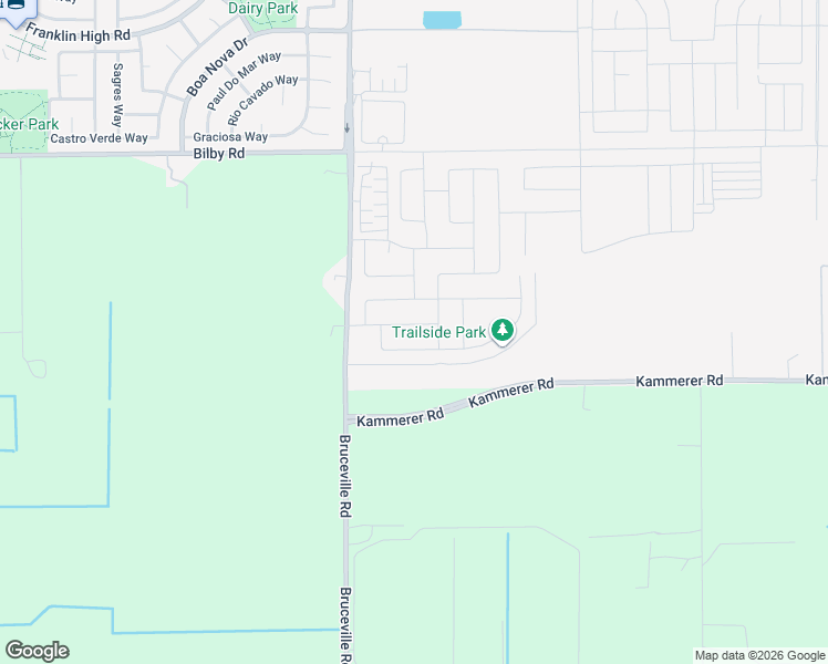 map of restaurants, bars, coffee shops, grocery stores, and more near 10519 Bruceville Road in Elk Grove