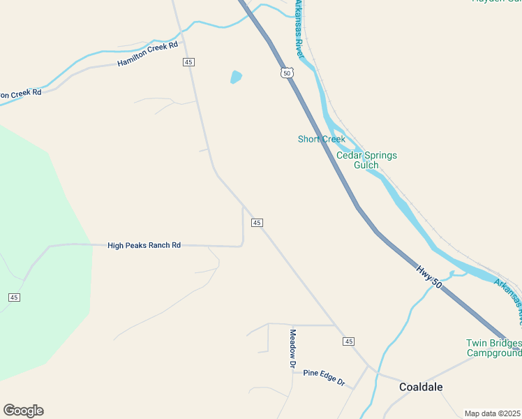 map of restaurants, bars, coffee shops, grocery stores, and more near 13423-13853 County Road 45 in Cotopaxi