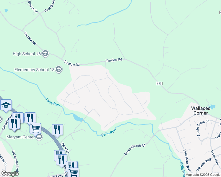 map of restaurants, bars, coffee shops, grocery stores, and more near 3 Lynchester Drive in Fredericksburg