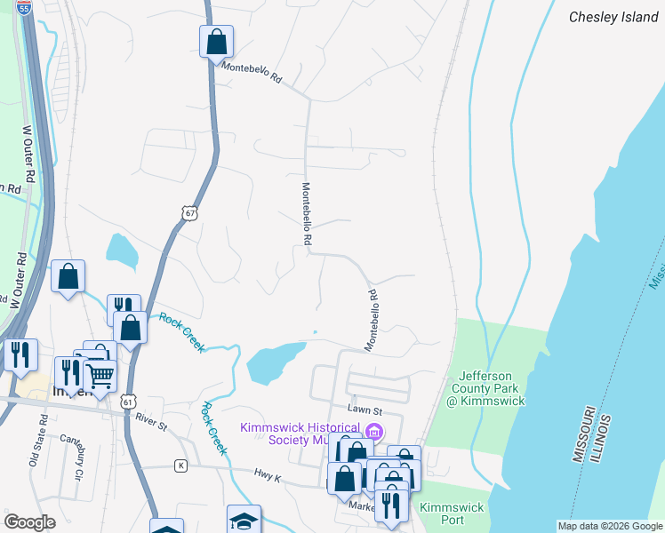 map of restaurants, bars, coffee shops, grocery stores, and more near 5757 Montebello Road in Imperial