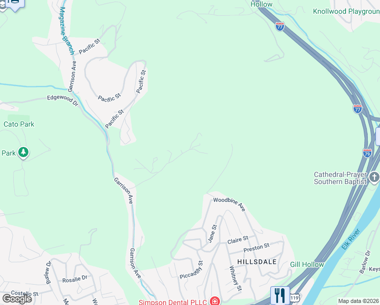 map of restaurants, bars, coffee shops, grocery stores, and more near 440 Rockaway Road in Charleston