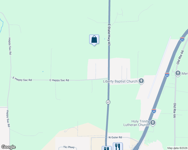 map of restaurants, bars, coffee shops, grocery stores, and more near 205 Runway Drive in Saint Clair