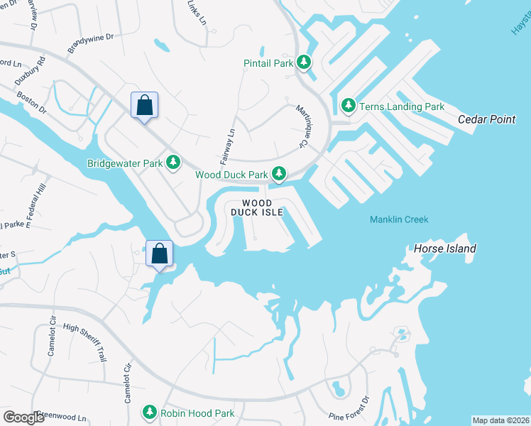 map of restaurants, bars, coffee shops, grocery stores, and more near 6 Heron Isle Court in Ocean Pines