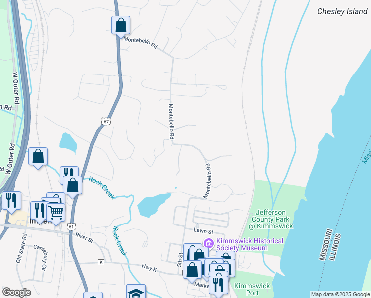 map of restaurants, bars, coffee shops, grocery stores, and more near 5757 Montebello Road in Imperial