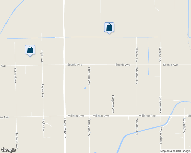 map of restaurants, bars, coffee shops, grocery stores, and more near 4230 Primrose Avenue in Santa Rosa