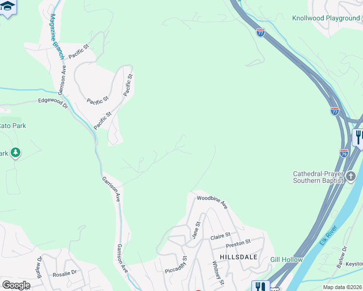 map of restaurants, bars, coffee shops, grocery stores, and more near 440 Rockaway Road in Charleston