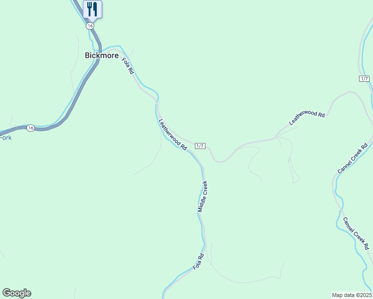 map of restaurants, bars, coffee shops, grocery stores, and more near Middle Creek in Bickmore