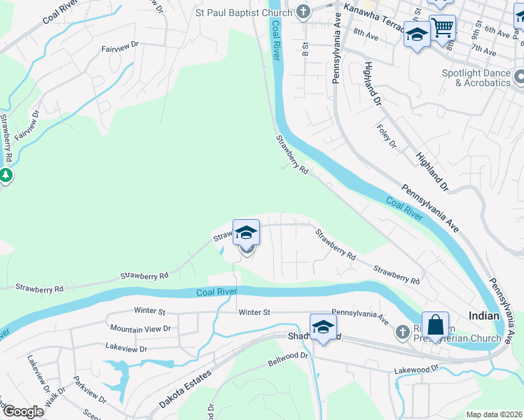 map of restaurants, bars, coffee shops, grocery stores, and more near 817 Strawberry Road in Saint Albans
