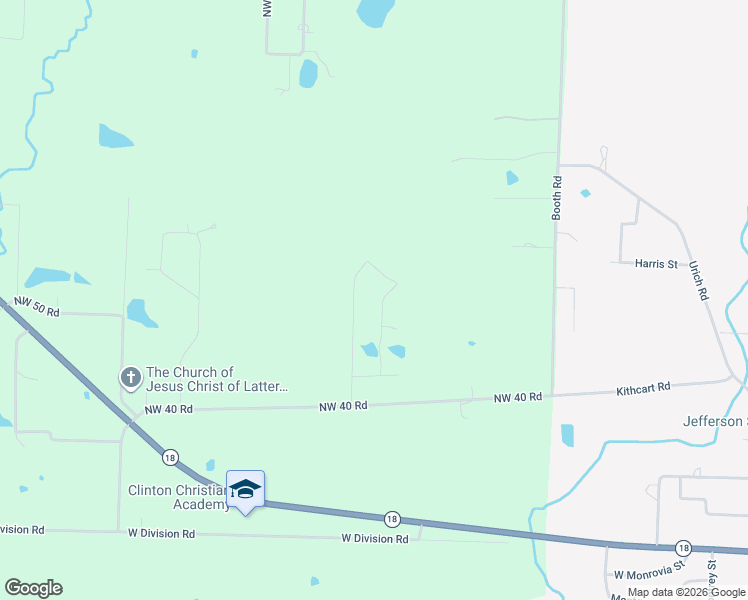 map of restaurants, bars, coffee shops, grocery stores, and more near Northwest 241 Road in Clinton