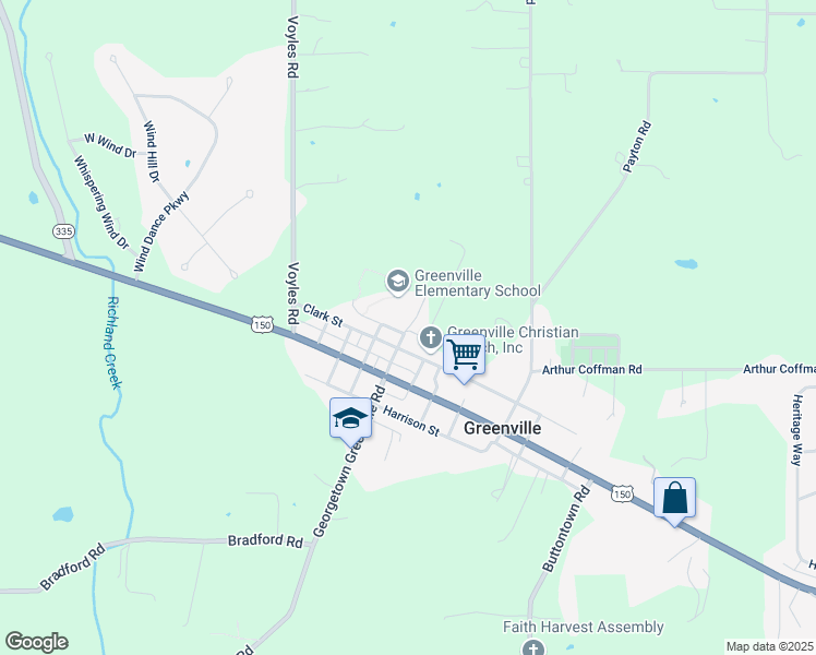 map of restaurants, bars, coffee shops, grocery stores, and more near 7025 Cross Street in Greenville