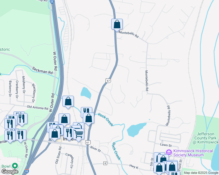 map of restaurants, bars, coffee shops, grocery stores, and more near 5767 Holly Court in Imperial