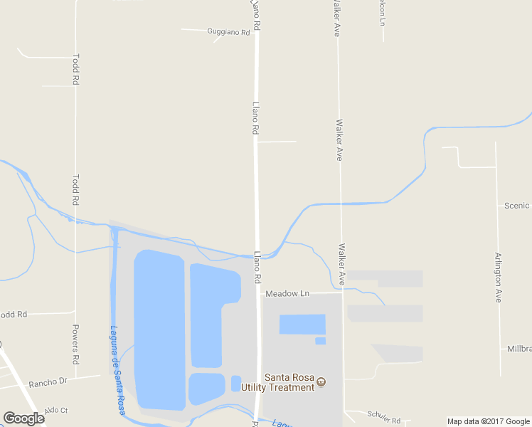 map of restaurants, bars, coffee shops, grocery stores, and more near 3960 Llano Road in Santa Rosa